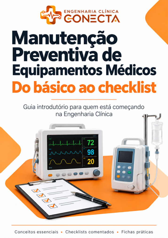 Capa do e-book Manutenção Preventiva de Equipamentos Médicos: do básico ao checklist